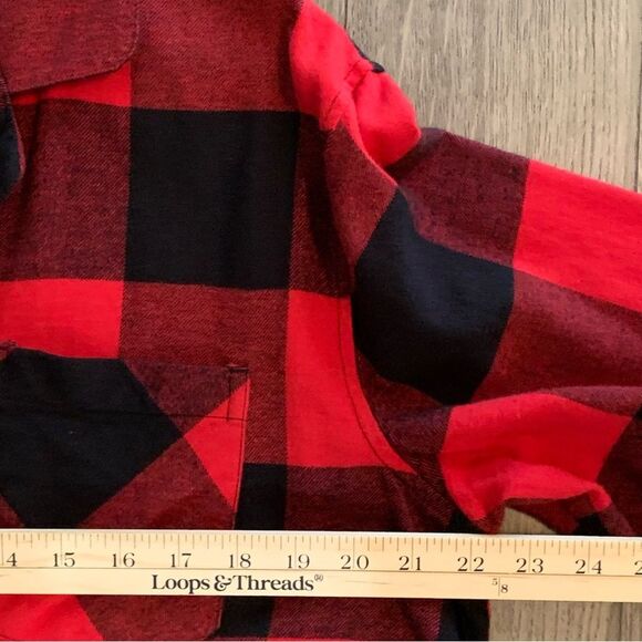 OLD NAVY Pajama top women’s Large red black buffalo plaid check flannel. - Picture 8 of 9